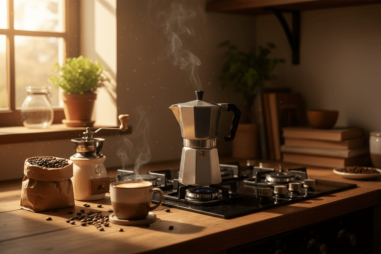 So bereitest du Kaffee mit der Mokka-Kanne zu