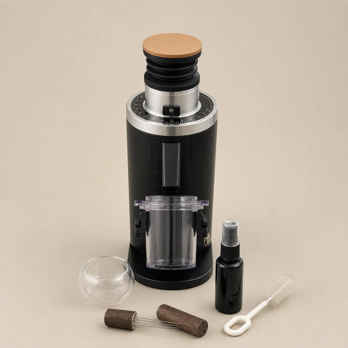 DF54 V4 Single Dose Kaffeemühle – Edelstahl / Red-Ti